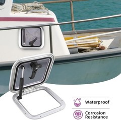 12.7″ Porthole Window Anodized Aluminum Marine Hatch with 10mm Thick Acrylic Lid