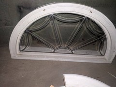 Half Round Arched Vinyl Home Window Single Pane Glazed Decorative Glass White