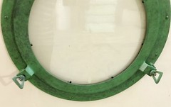 20″ Canal Boat Porthole Window Antique Green Finish~Wall Window Glass Porthole