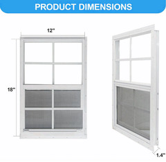 NeatiEase 2 Pack Shed Windows 12×18 Tempered Glass w/ Screen