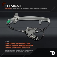 741-679 Rear Driver Side Power Window Regulator and Motor Assembly Compatible