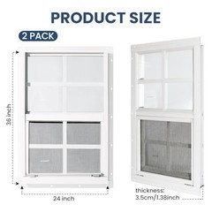 2 Pack Shed Windows,24″ x 36″ Small Sliding Windows,Flush Mount Windows with