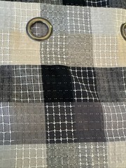 Two Piece Valances Or For Two Windows Checkered Brown Black White And Cream