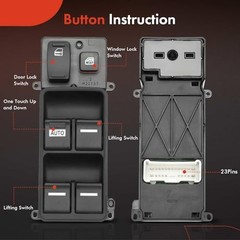 Master Power Window Switch Compatible with Honda Accord 2003-2004, Front Left