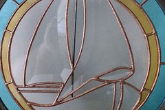 PORTHOLE FOR DOORS STAINED GLASS No. 6 phi 350 mm