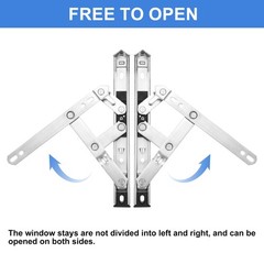 4Pcs Casement Window Hinge, 8-inch Stainless Steel Friction Stay Hinges