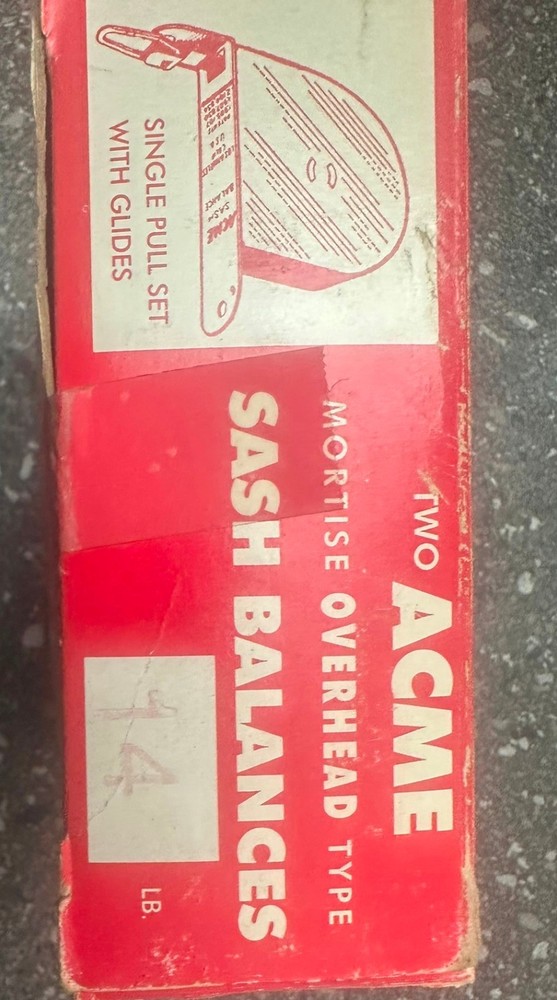Two ACME Sash balances and glides Side type, number 14