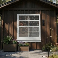 Shed Window 2 Pack – 12×18 Tempered Glass, Fiberglass Screen