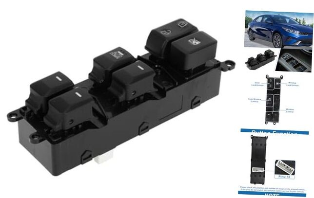 1 AUTODOWN Power Window Switch No.93570B5000 18pin Front Left Driver Side