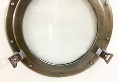 Canal Boat Antique 17″ Porthole-Window Ship Round Glass Wall Decor Porthole