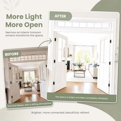 Vinyl Transom Window 10″ X 29″, Fixed Double Pane Glass Windows | White