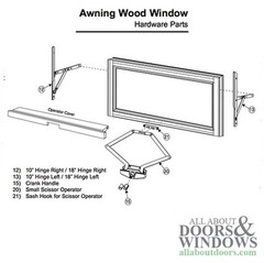 Truth 13.15 Awning Window Hinge and Track, Pairs 18″ – E-Gard® Steel