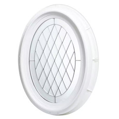 20 In. X 28.75 In. White Triple-Pane Insulated Glass Oval Vinyl Geo Picture Wind