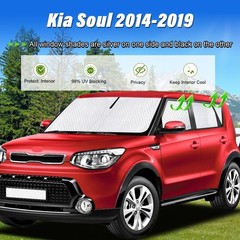 KMF 8pcs Sun Shades for Kia Soul 2014-2019 Accessories, Custom Fit Car Window…