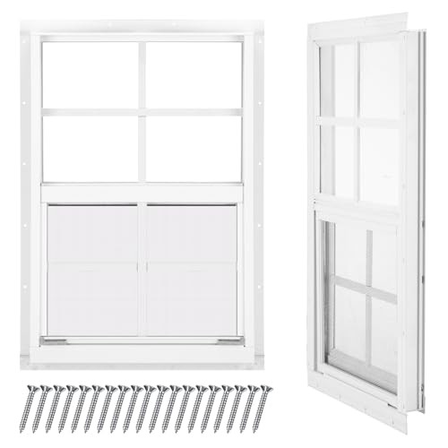 2 Pack 12”x18” Shed Windows, Small Sliding Windows, White Flush Mount Pack