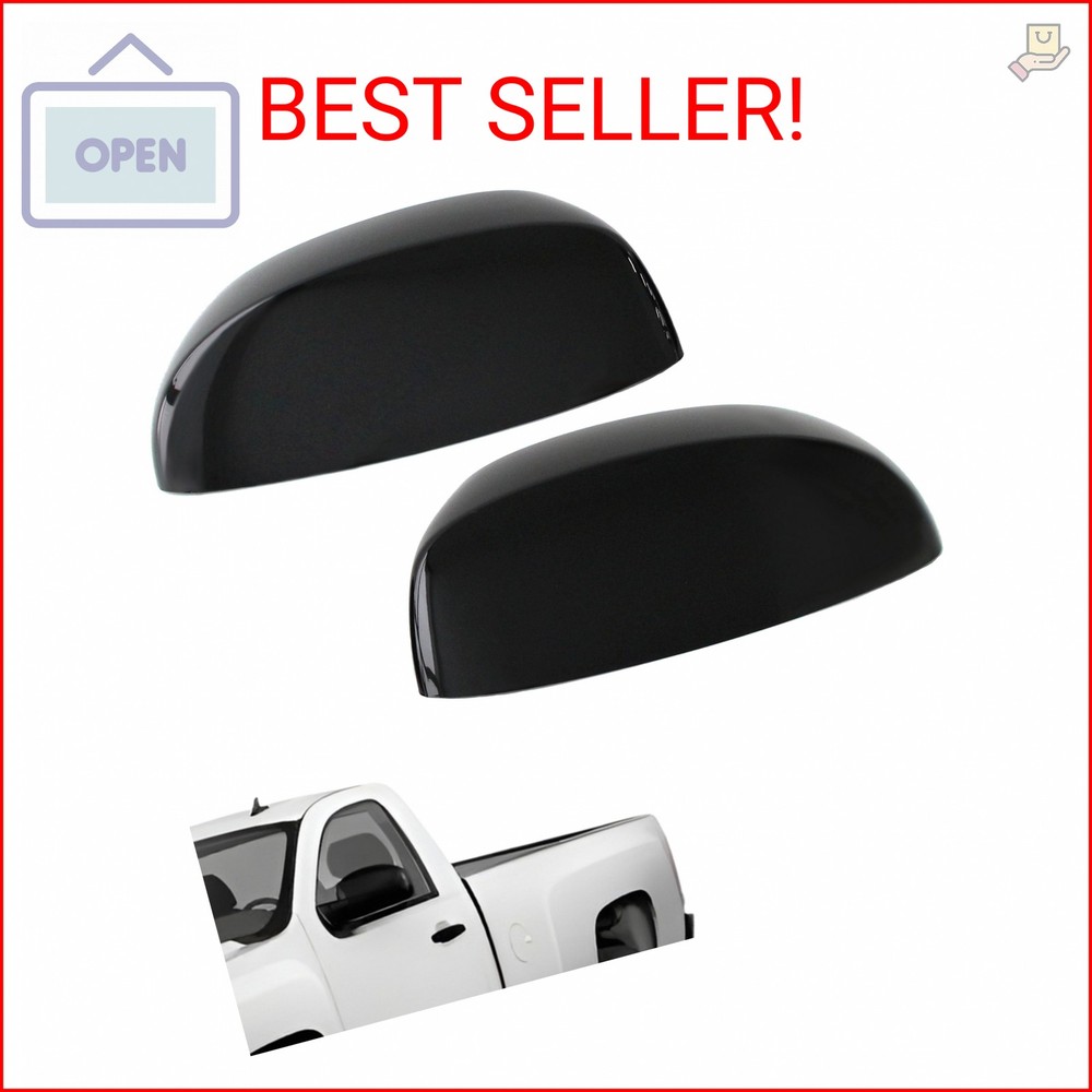AUCERAMIC Gloss Black Top Half Mirror Covers Fit 2007-2014 for Chevy Chevrolet S