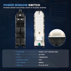 Power Window Switch Compatible with Toyota Prius 2010-2015, Camry 2010-2011,