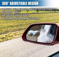 Heart Shaped Frameless Convex Blind Spot Mirror, Adjustable Univer Size: Heart