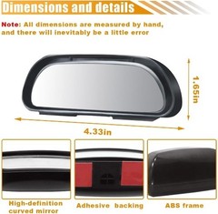 2PCS Adjustable Blind Spot Mirror, HD Convex Wide Angle Glass for Car Truck SUV