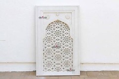 Taj Carved Indian Marble Window, Ornate Lattice Wall Panel, Marble Screen