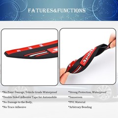 Rearview Mirror Rain Visor Guard Film for Most Sedan, Truck Color: Black-Sport