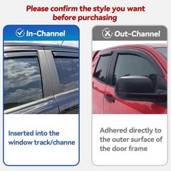 in-Channel Window Visors Rain Guards for 2019-2023 Ford Ranger SuperCrew, Win…