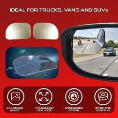 Convex Car Mirror: XLarge Rear View | Rearview Automotive Mirror for Car Exterio