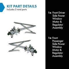 Front Power Power Window Regulator & Motor Assembly Set Compatible WRA07871