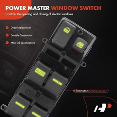 Replacement Driver Master Power Window Switch for 03-04 Honda Accord LX