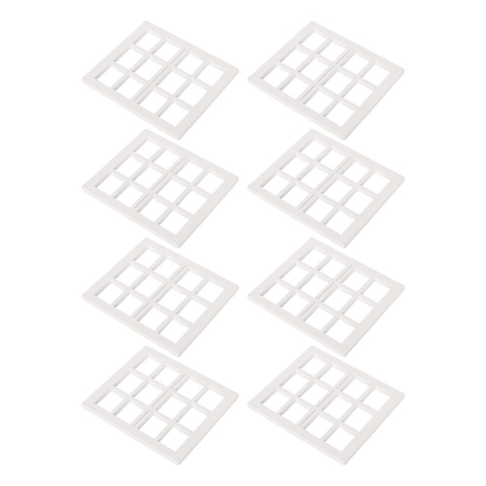 8Pcs Mini DIY Wooden Window Frames White for Dollhouse Sturdy Craft Decorations