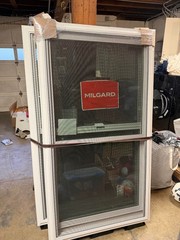 Milgard Window (2) – Double Hung, White Vinyl, Tempered Glass, Retrotfit.