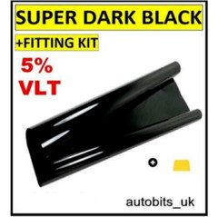 CAR WINDOW TINT FILM TINTING SUPER DARK BLACK LIMO 5% 76cm x 6M