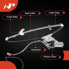 Power Window Regulator with 2-Pin Plug Motor Rear Passenger Side Compatible