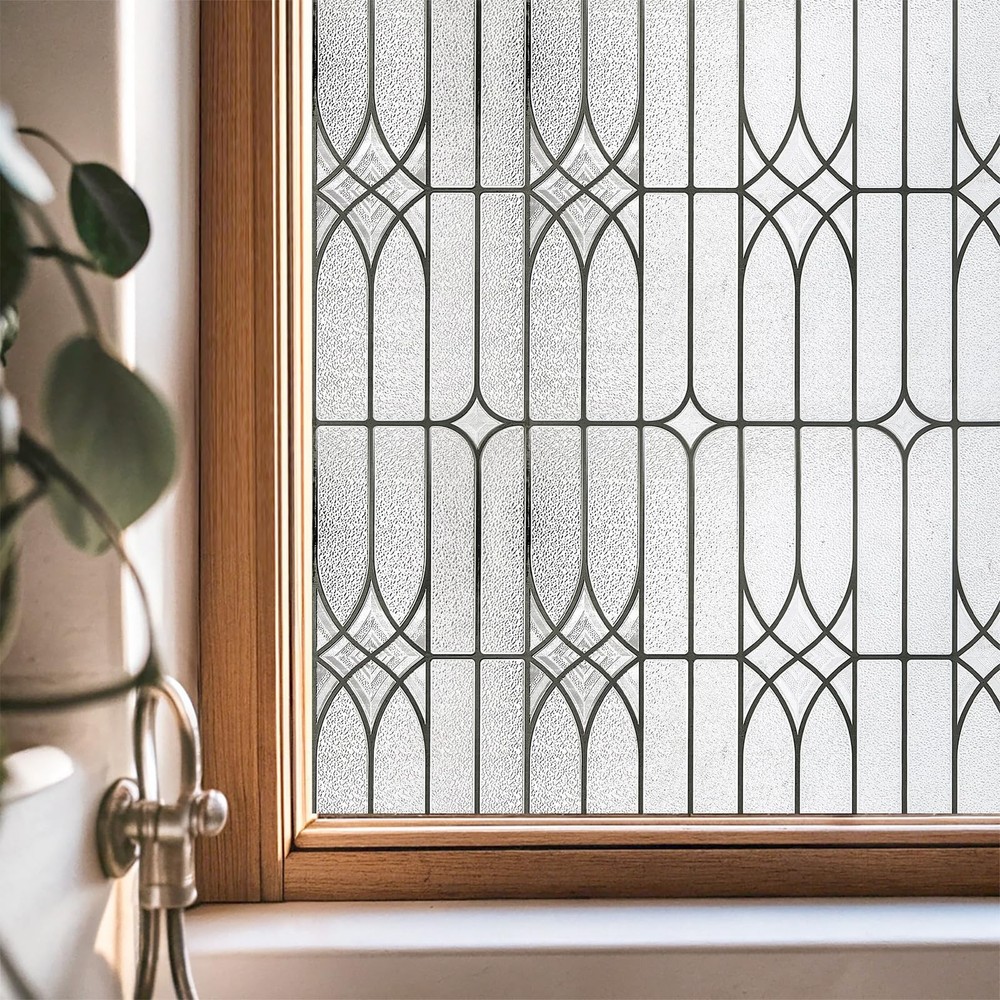 Window Privacy Film, Glass Decorative Static Cling, 17.5″ x 78.7″ | Window Fi…