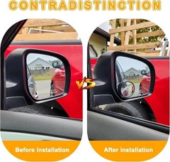 2″ Round HD Glass Convex Rear View Mirror with Frame, 360 Wide An Color: Black