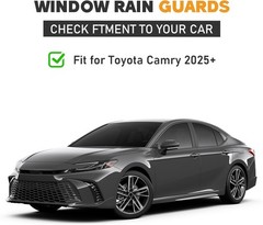 Shatterproof Taped-On Window Deflectors for Toyota Camry 2025 2026 with Black…