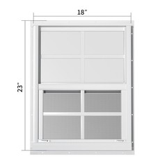 2 Pack 18″ x 23″ White Shed Windows – Flush Mount Aluminum