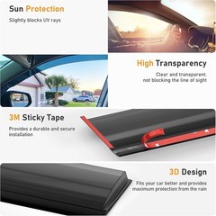 Shatterproof Taped-On Window Deflectors for Toyota Camry 2025 2026 with Black…