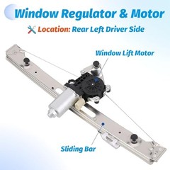 Rear Left Driver Side Power Window Regulator with Motor Compatible with 1999
