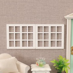 8 Pcs Miniature Wooden Window Frames For Dollhouse Craft Diy Decoration Models