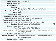 Elite Tilt and Turn 72″ x 60″ Double Sash Triple Pane