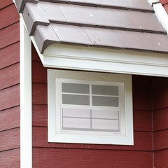 2 Pack Shed Window, 16” X 16” White Transom Windows for Chicken Coop with Temp