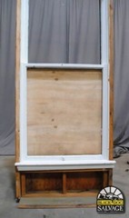 Salvaged Window, 97″H x 40.5″W, Reclaimed Victorian Storefront, Arched