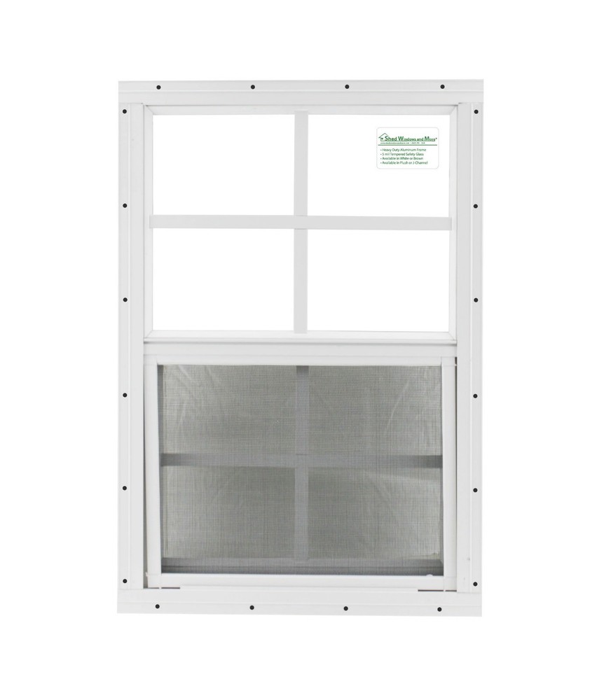 18 x 36 Shed Window TEMPERED GLASS White Flush Playhouse Garage animal shelters