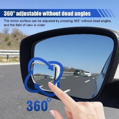 2PCS Car Fan-Shaped Blind Spot Mirrors, HD Wide-Angle Adjustable Color: Silver