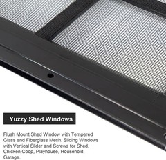 Durable 2 Pack of 18″ x 23″ Sliding Windows with Fiberglass Screen for Sheds
