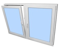Tilt and Turn Windows White 48″ x 42″ Double Sash