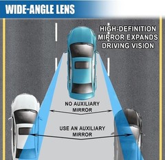 Square Car Blind Spot Mirror, Universal Frameless HD Convex Rearv Size: Square
