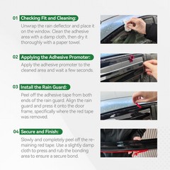 Window Visor Tape-on Side for 2009-2014 Ford F-150 SuperCrew, Window Deflecto…