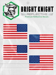 Reflective American Flag Decal Sticker, 2″ x 1″ Red White Blue Mirrored Retro-Re